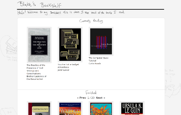 Blake's Bookshelf Screenshot